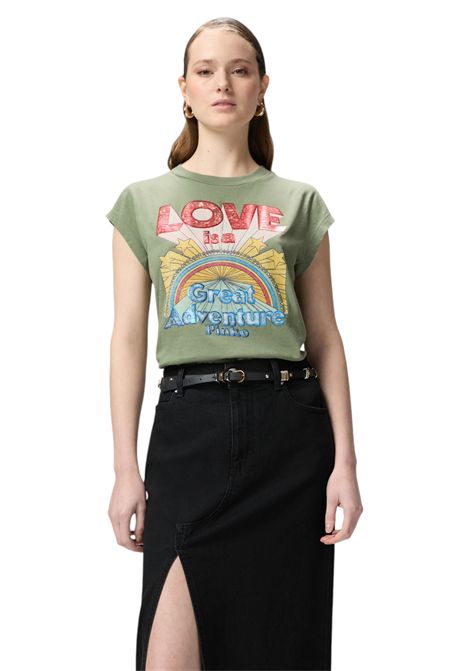 Love print T-shirt with stars PINKO | T-shirt | 104603 A2D1V49